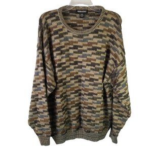 Serafini Knit Sweater Pullover Long Sleeve Crew Neck Multicolor Women's Size XL